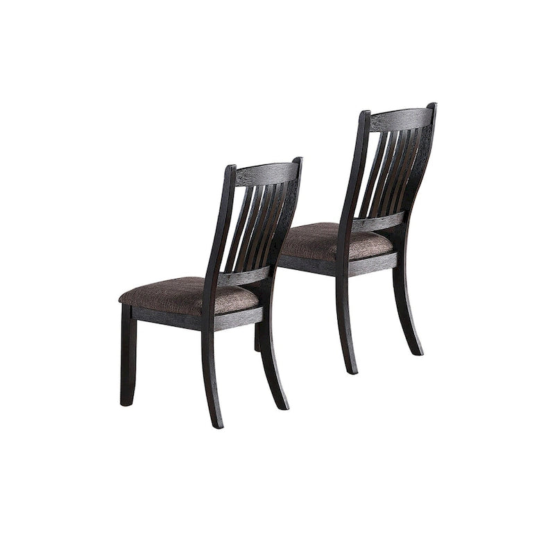 Chaises d'appoint rembourrées en tissu marron foncé, noir (Lot de 2)