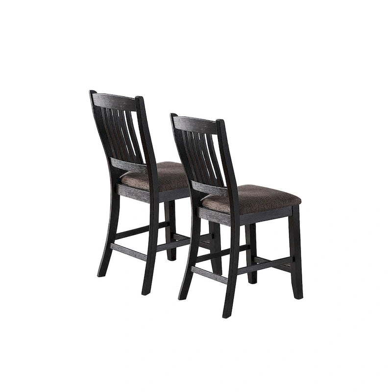 Chaises d'appoint rembourrées en tissu marron foncé, noir (Lot de 2)