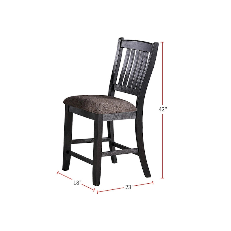Chaises d'appoint rembourrées en tissu marron foncé, noir (Lot de 2)