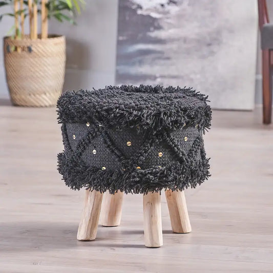 Tabouret bohème en tissu fait main