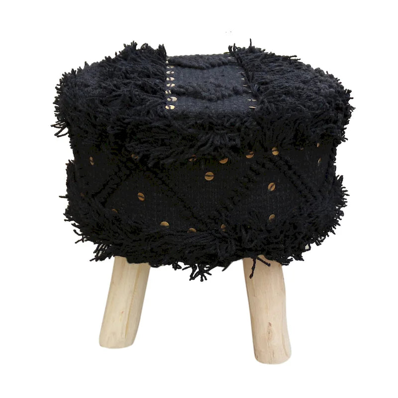 Tabouret bohème en tissu fait main