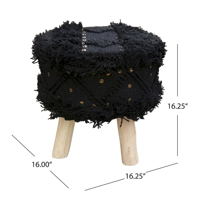 Tabouret bohème en tissu fait main