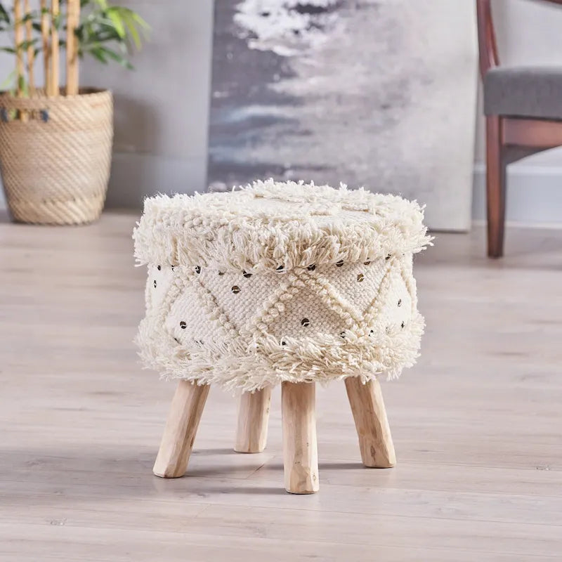 Tabouret bohème en tissu fait main