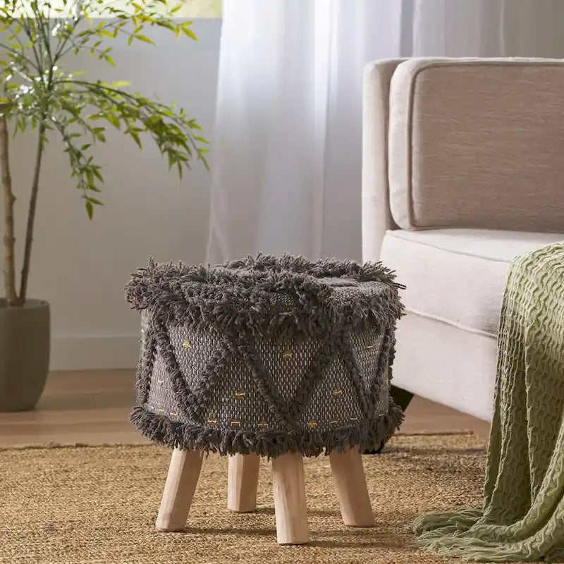Tabouret bohème en tissu fait main