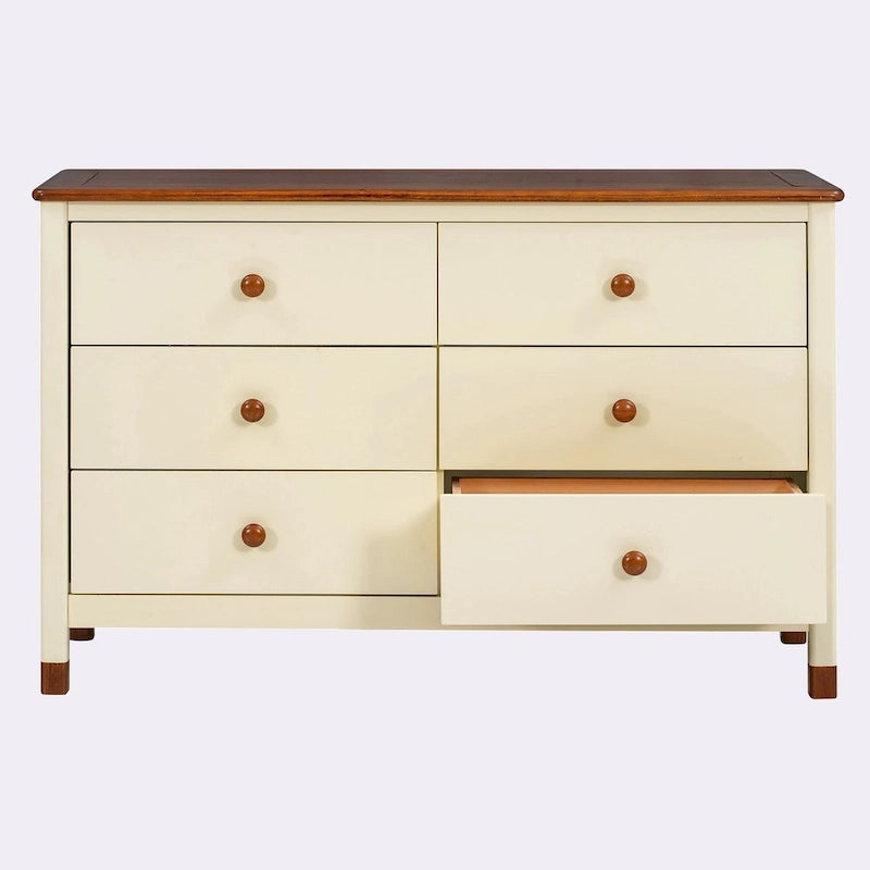 Commode de rangement en bois à 6 tiroirs