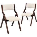 Chaises de salle à manger pliantes avec sièges rembourrés, lot de 2, beiges