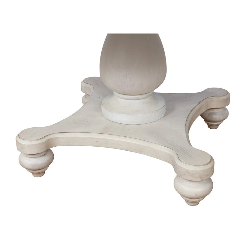 Table ronde de salle à manger en chêne patiné - Chêne patiné et blanc