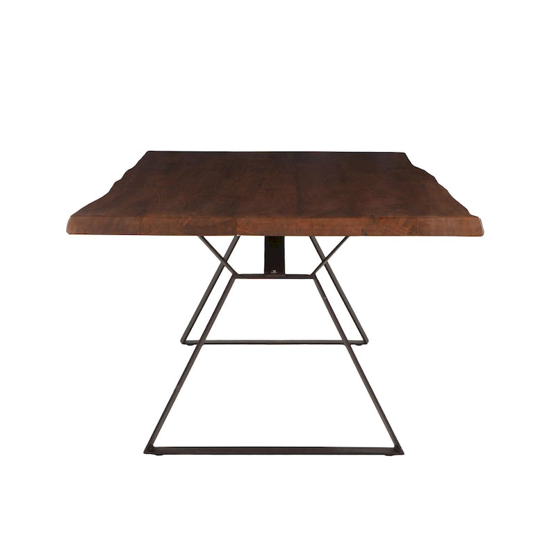 Table de salle à manger en bois d'acacia de 106 pouces, finition noyer