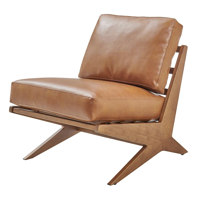 Fauteuil d'appoint rembourré avec assise coussinée