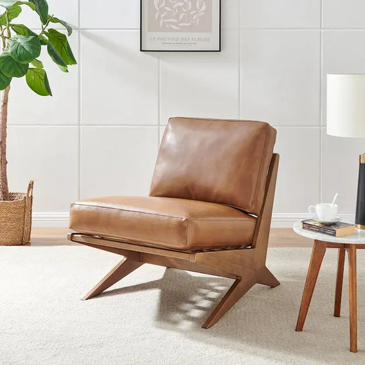 Fauteuil d'appoint rembourré avec assise coussinée