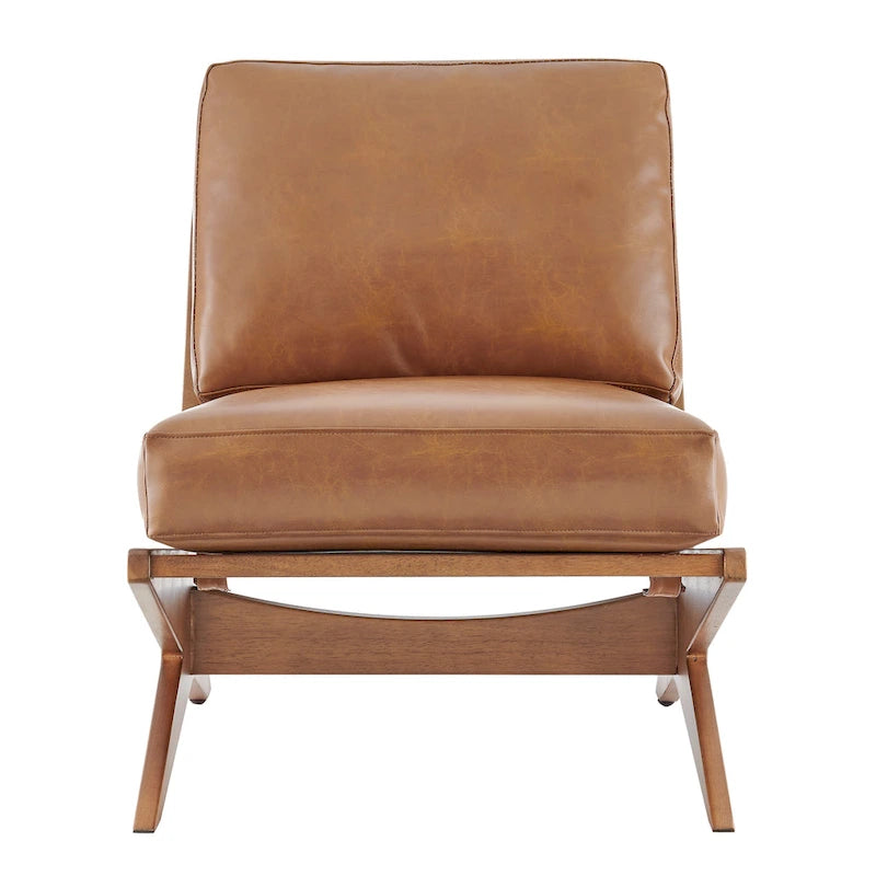 Fauteuil d'appoint rembourré avec assise coussinée