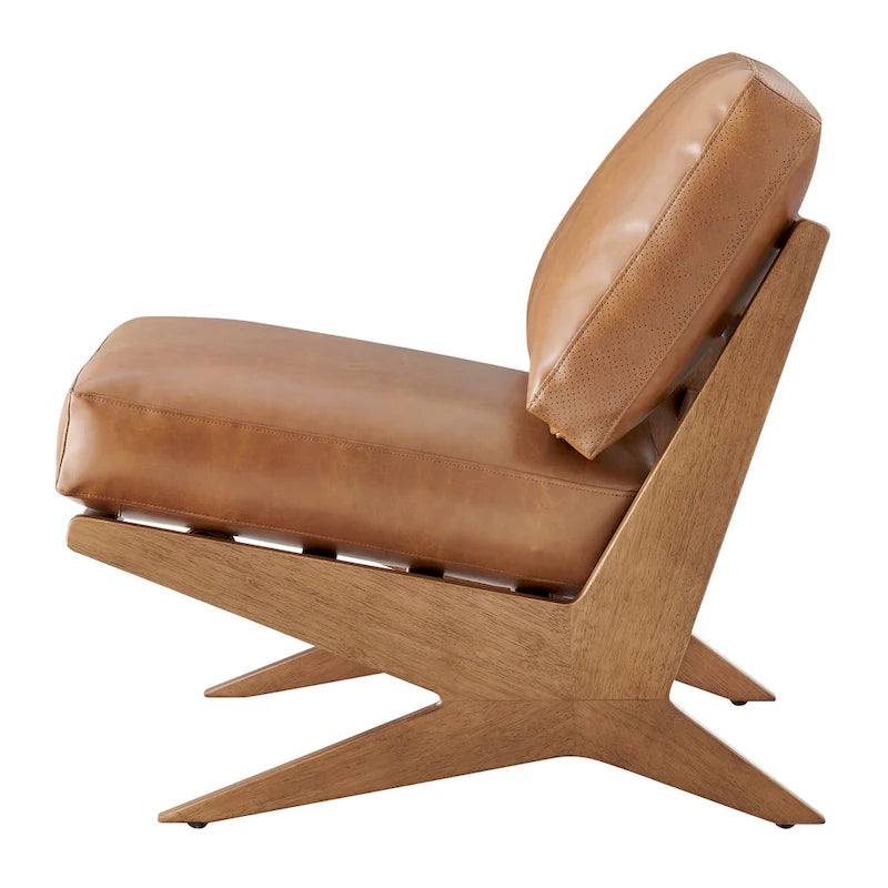 Fauteuil d'appoint rembourré avec assise coussinée