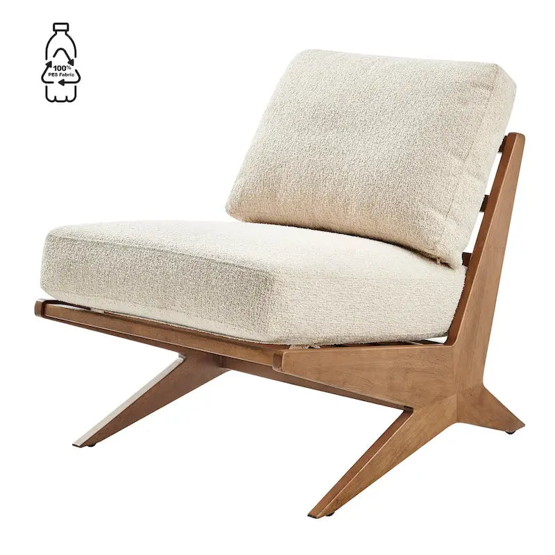 Fauteuil d'appoint rembourré avec assise coussinée