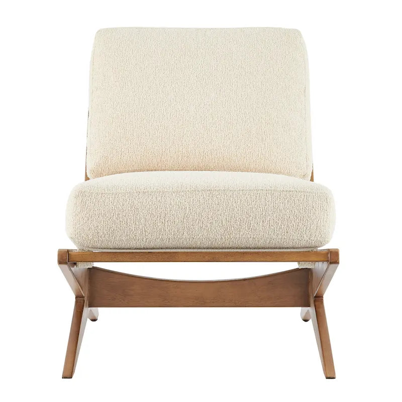Fauteuil d'appoint rembourré avec assise coussinée