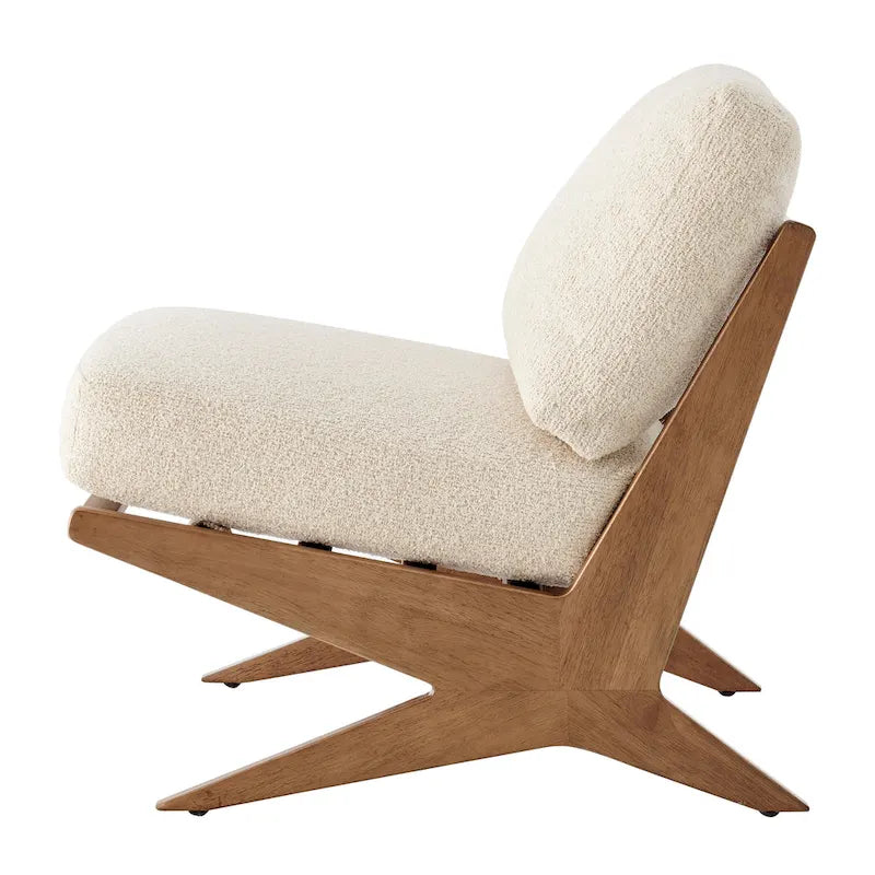 Fauteuil d'appoint rembourré avec assise coussinée