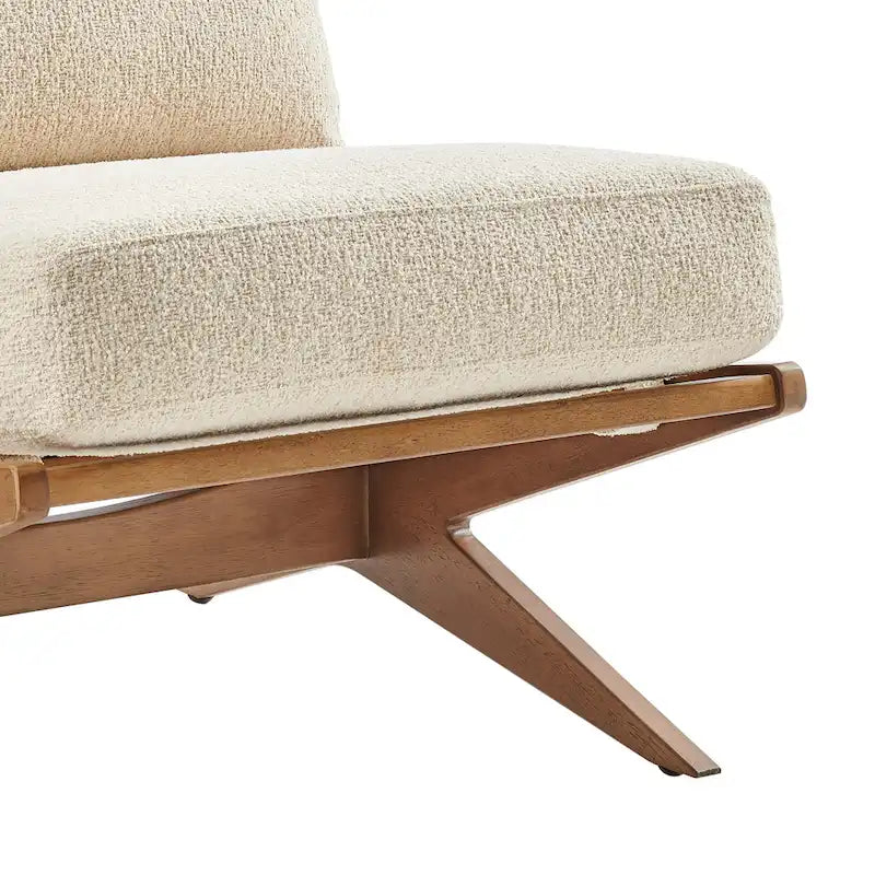 Fauteuil d'appoint rembourré avec assise coussinée