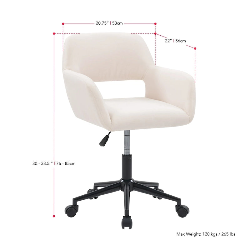 Chaise de bureau ergonomique rembourrée à hauteur réglable