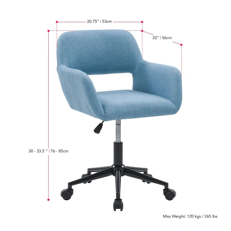 Chaise de bureau ergonomique rembourrée à hauteur réglable