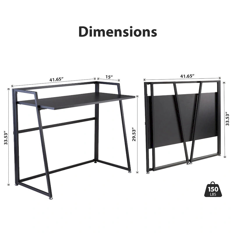 Bureau pliant sans assemblage