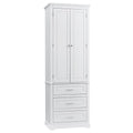 Tall Storage Cabinet with Three Drawers for Bathroom White