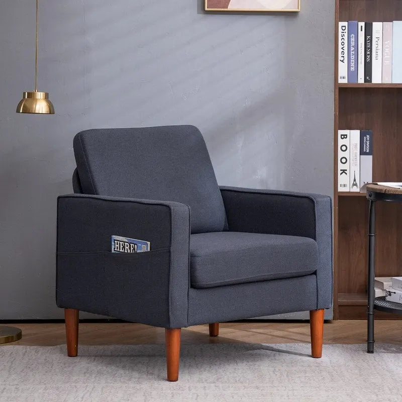Fauteuil d'appoint une place avec pieds en bois massif