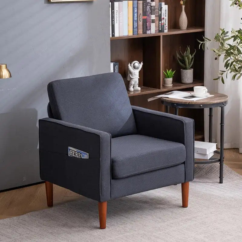 Fauteuil d'appoint une place avec pieds en bois massif