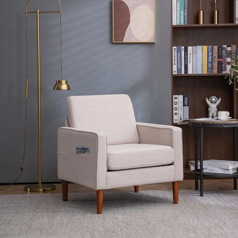 Fauteuil d'appoint une place avec pieds en bois massif