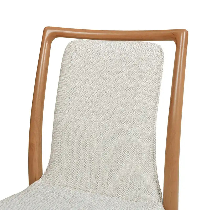 Chaise de salle à manger scandinave rembourrée en bois clair naturel (lot de 2)