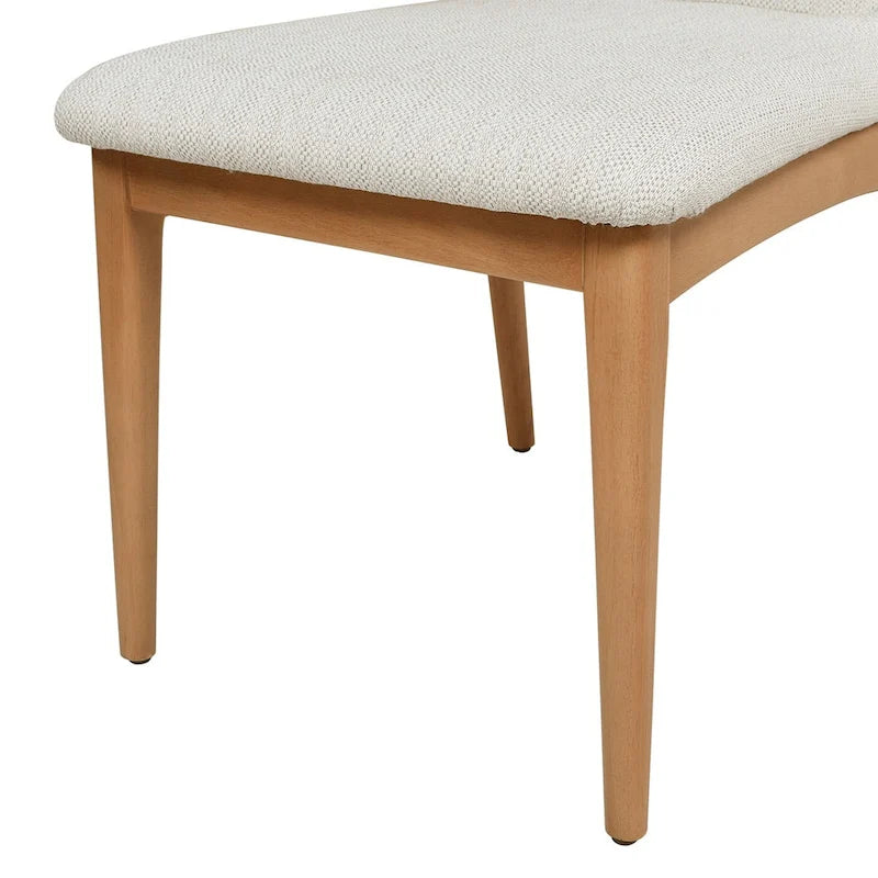 Chaise de salle à manger scandinave rembourrée en bois clair naturel (lot de 2)