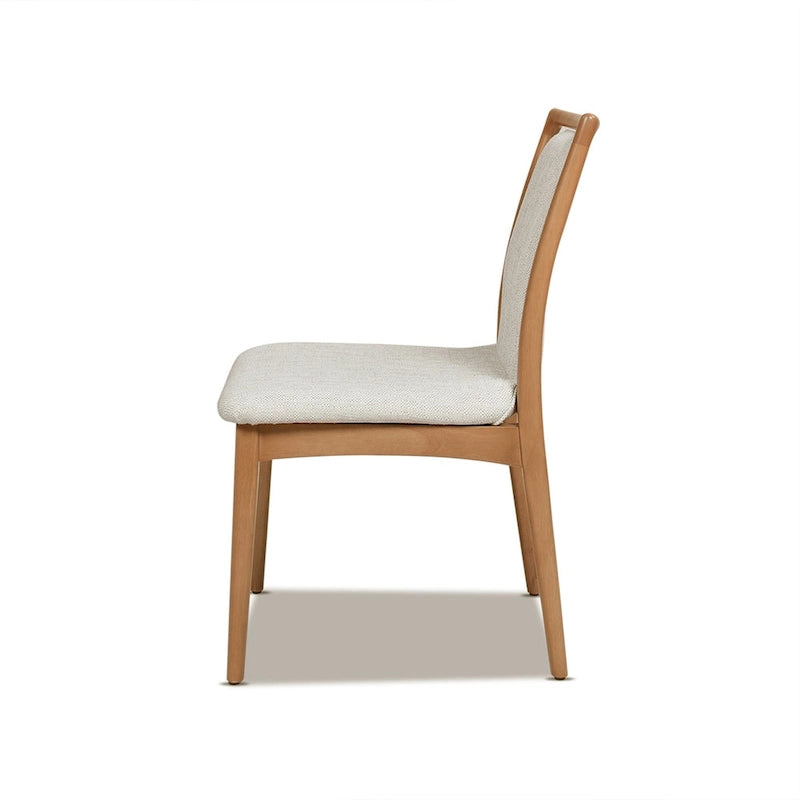 Chaise de salle à manger scandinave rembourrée en bois clair naturel (lot de 2)