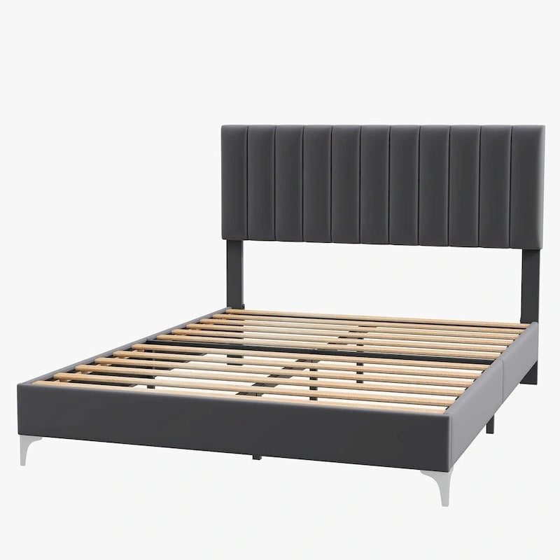Cadre de lit, avec tête de lit réglable, pas besoin de sommier tapissier, charge maximale 363 kg