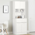 Armoire de rangement autoportante pour garde-manger avec étagères réglables et portes doubles