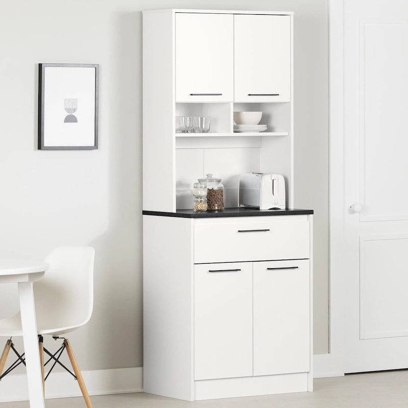 Armoire de rangement autoportante pour garde-manger avec étagères réglables et portes doubles