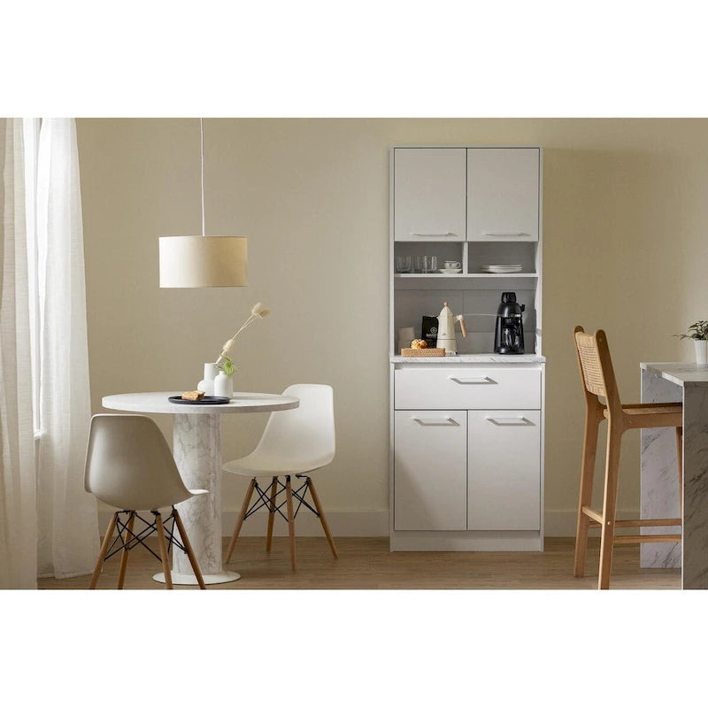 Armoire de rangement autoportante pour garde-manger avec étagères réglables et portes doubles