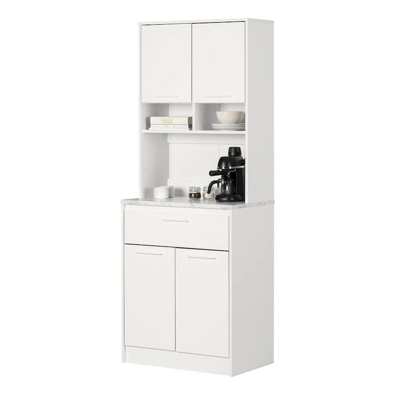 Armoire de rangement autoportante pour garde-manger avec étagères réglables et portes doubles