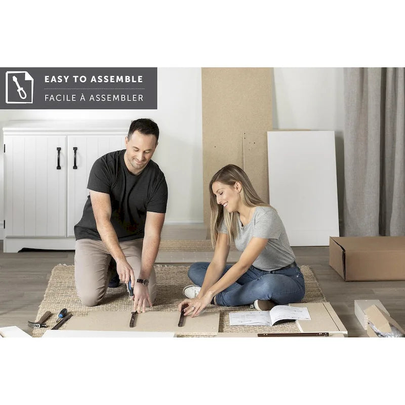 Armoire de rangement autoportante pour garde-manger avec étagères réglables et portes doubles