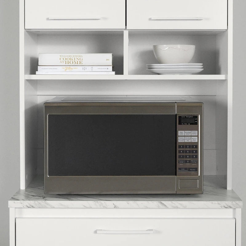 Armoire de rangement autoportante pour garde-manger avec étagères réglables et portes doubles