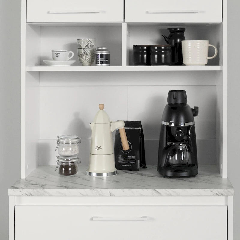 Armoire de rangement autoportante pour garde-manger avec étagères réglables et portes doubles