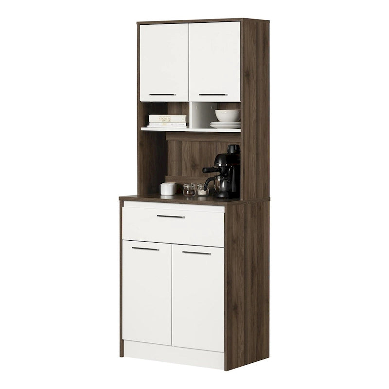 Armoire de rangement autoportante pour garde-manger avec étagères réglables et portes doubles