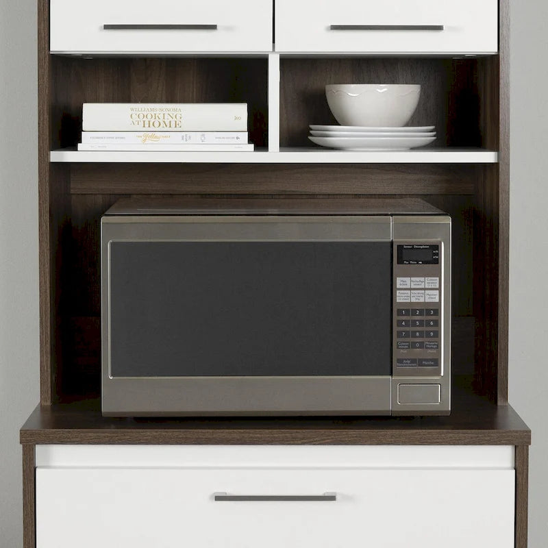 Armoire de rangement autoportante pour garde-manger avec étagères réglables et portes doubles