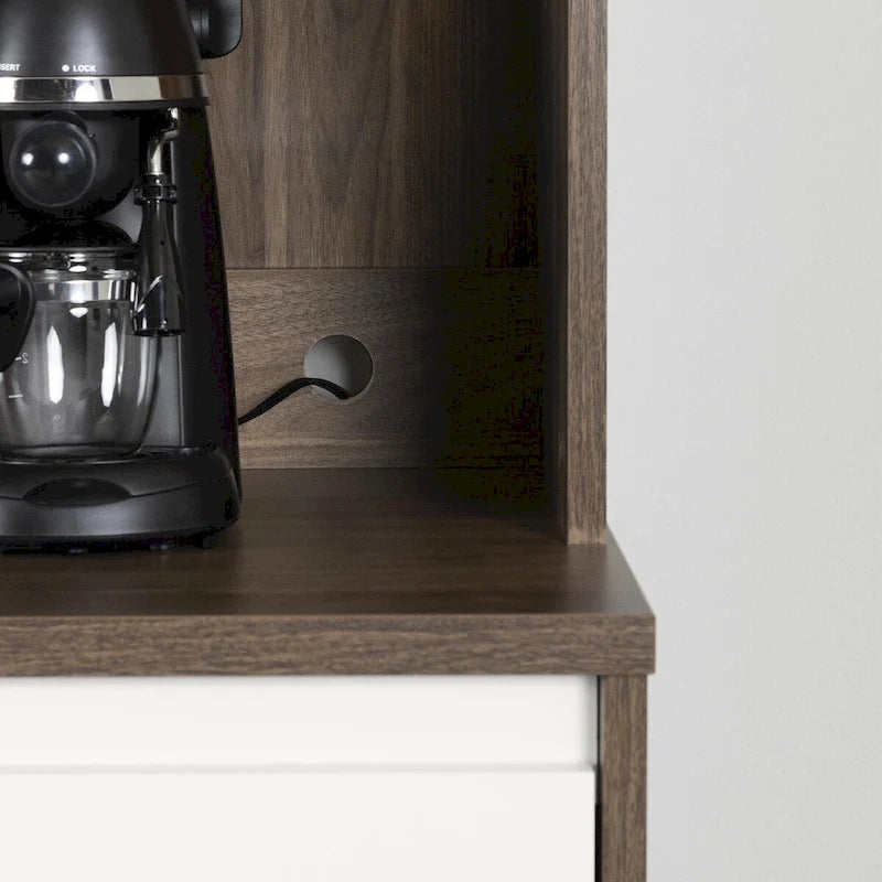 Armoire de rangement autoportante pour garde-manger avec étagères réglables et portes doubles