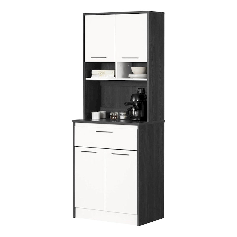 Armoire de rangement autoportante pour garde-manger avec étagères réglables et portes doubles