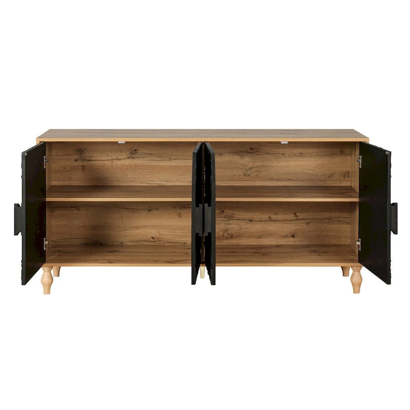 Meuble de rangement avec porte à motif symétrique sculpté