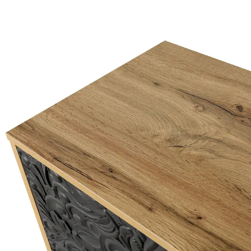 Meuble de rangement avec porte à motif symétrique sculpté