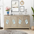 Armoire de rangement moderne à 4 portes avec étagères intérieures réglables