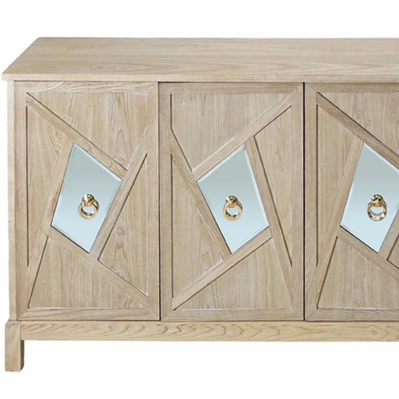 Armoire de rangement moderne à 4 portes avec étagères intérieures réglables