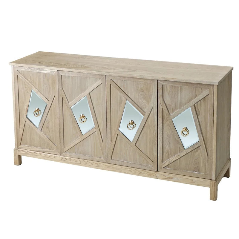 Armoire de rangement moderne à 4 portes avec étagères intérieures réglables