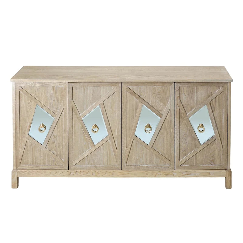 Armoire de rangement moderne à 4 portes avec étagères intérieures réglables