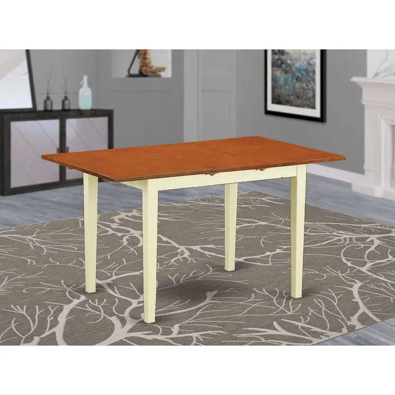 Table de salle à manger de cuisine - Table rectangulaire en bois avec rallonge papillon