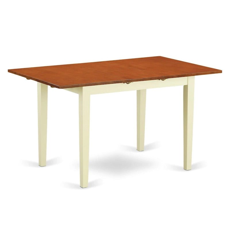 Table de salle à manger de cuisine - Table rectangulaire en bois avec rallonge papillon